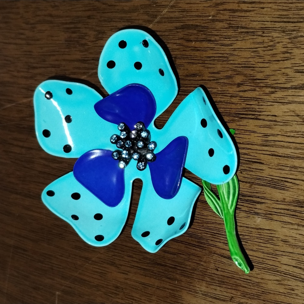 Polka Dot Flower Pin